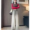 Women's Wide-leg Pants Korean Loose Fashion High-waist Gradient Tie-dye Straight-leg Sports Casual Pants Spring Autumn New Style
