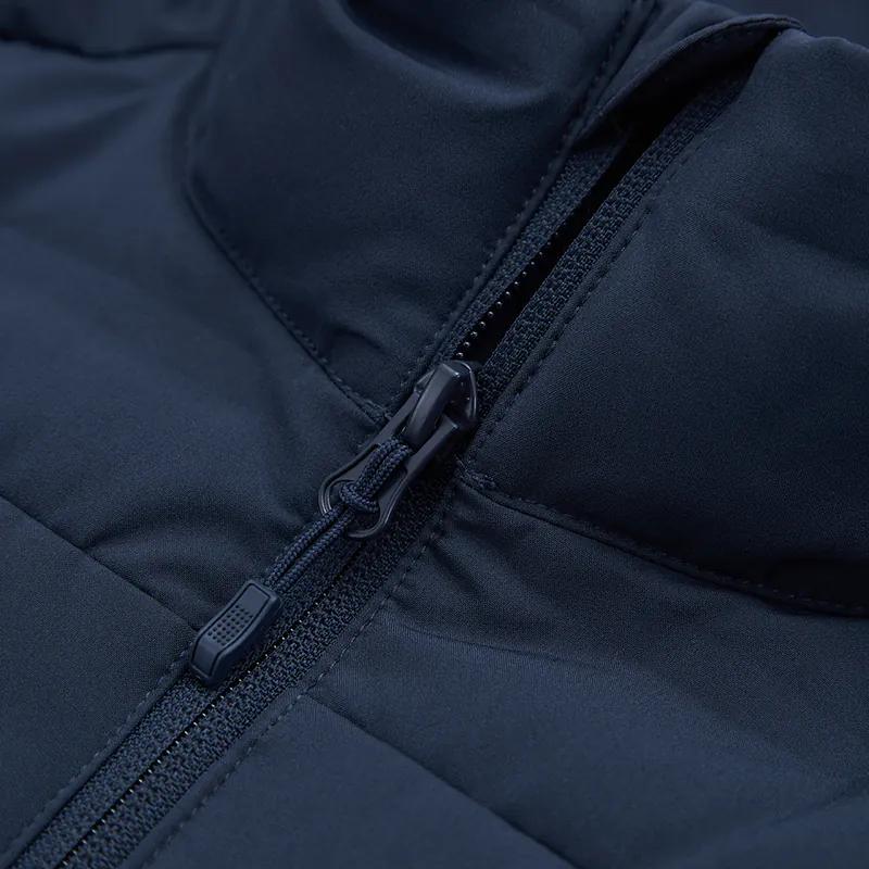 Timberland Solid Color Zipper Floral Stand Collar Down Jacket Men Jacket Blue A2G9P-433