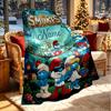 Custom Name Personalized The Smurfs Print Blanket, Home Decor, Bedroom, Sofa, Camping, Couch, Gifts for Birthday Christmas