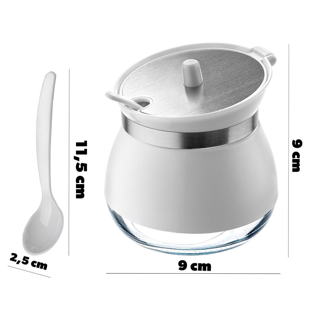 KADAX Zuckerdose Zuckerdose Mit Löffel Glasbehälter Mit Deckel