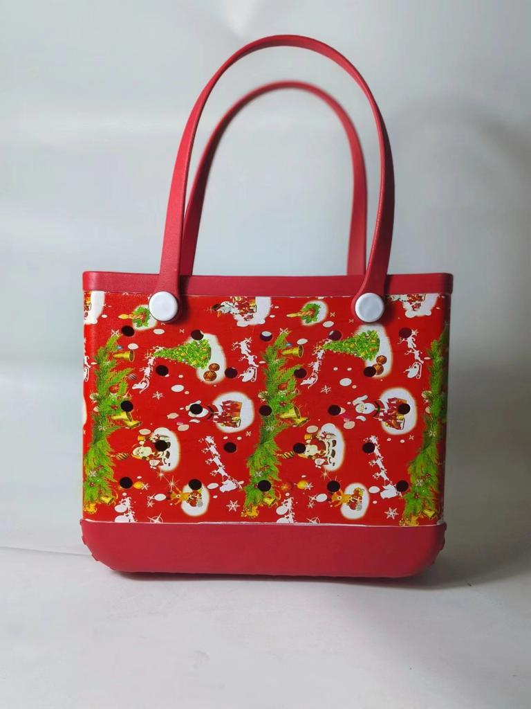 Waterproof and Wear-resistant Swimming Beach Bag EVA Hole Bag Ultra Light Travel Storage Bag Soft and Large Capacity Christmas