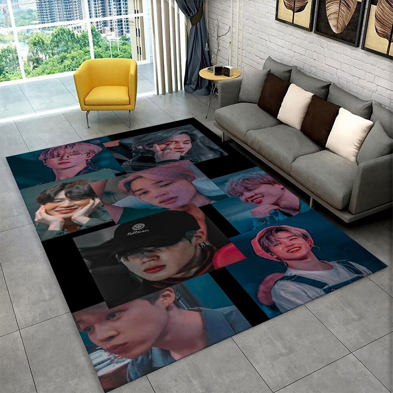 Kpop B-BTS JIMIN Dywanik Star Carpet do Pokoju Zabaw Sypialni Salonu Kanapy Wystroju Domu, Dywanik dla Dzieci Mata Podłogowa Antypoślizgowa Prezent