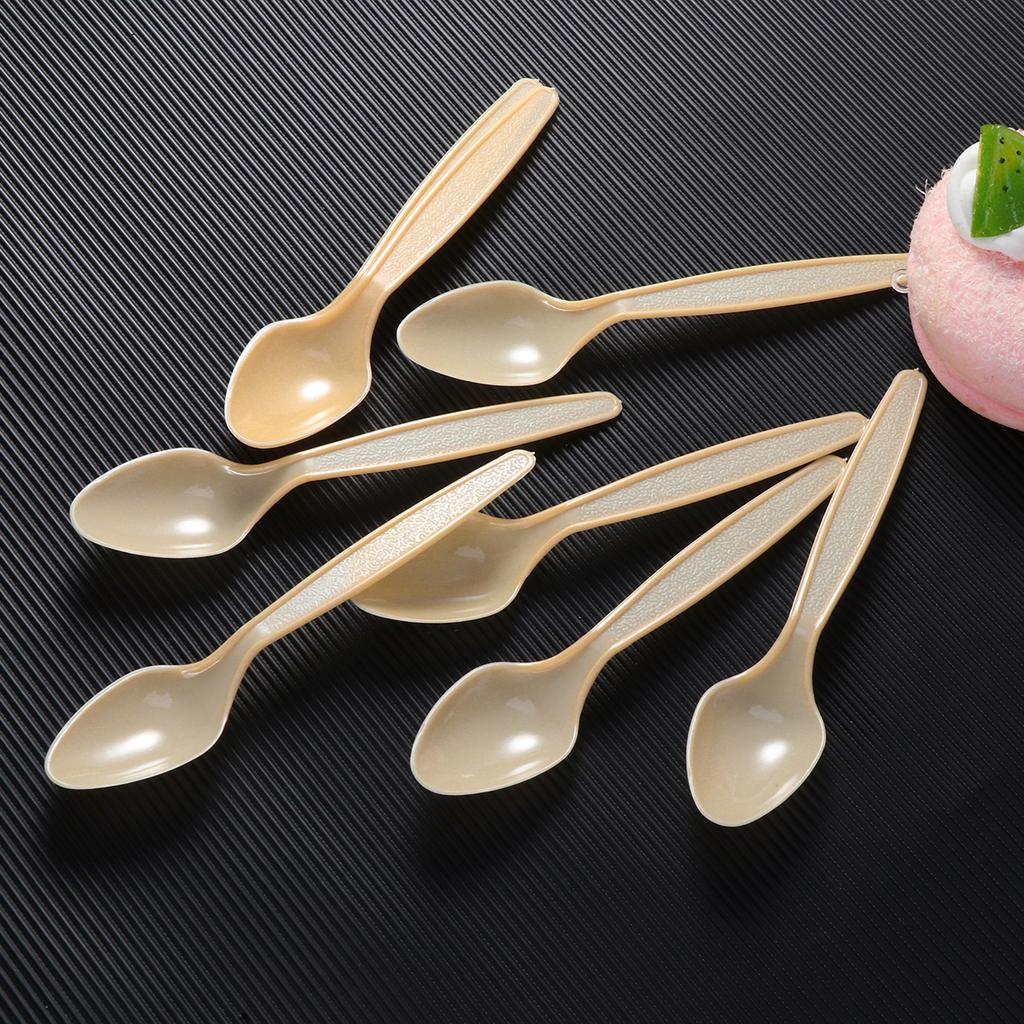 60Pcs Food Grade Plastic Spoons Disposable Cutlery Durable Elegant Design for Fast Food Takeout School Hospital Cafeterias