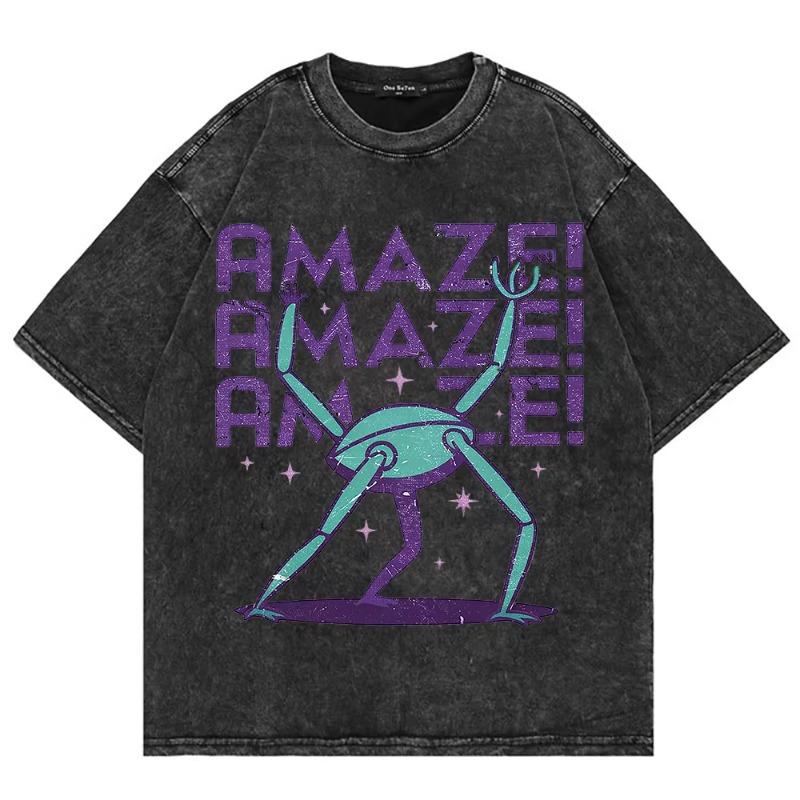 100% Cotton Vintage Washed Project Hail Mary Amaze T Shirt Hot Fashion Men/Women Aesthetic Loose Wash Tees Shirts