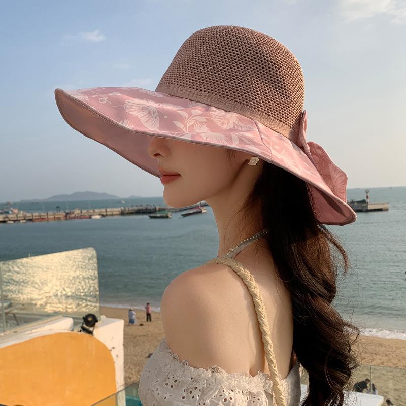 

Summer New Hat Women s Bow Fashion Versatile Bucket Hat Summer Breathable Sunscreen Sunshade Sun Hat ONE SIZE