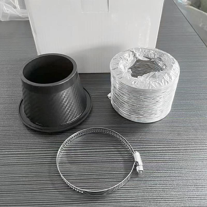 

1 Set Universal Car Front Bumper Admission Air Turbo Air Intake Pipe Kit ABS Turbine Inlet Kit Pipe Air Funnel