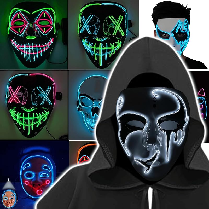 

[TattiOut] mask luminescence 3 patterns Choose from many types High-quality material that is thicker than before shine mask halloween cosplay disguise