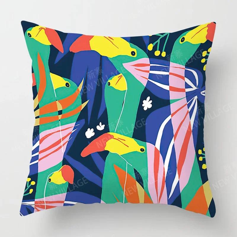 

Скандинавский осенний домашний декор осенняя наволочка для диванной подушки современный x x x растение зеленый лист 30x30cm бежевый