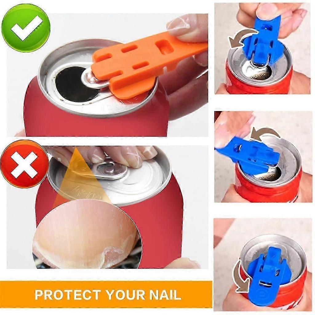 24pcs Manual Easy Can Opener Colorful Drink Can Protector Cap Leakproof Top Ring Opener Tool Set