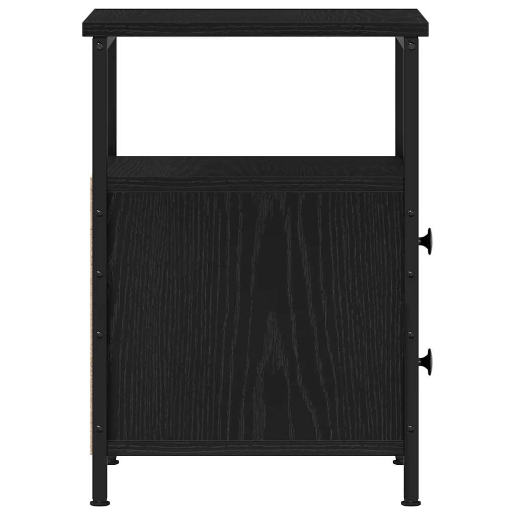 Nightstand In Black Oak Look 34 X 35.5 X 50 Cm Particleboard