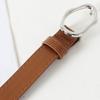 Imitation Leather Women Belt Versatile Solid Color Design Irregular Oval Buckle Pin Waistband Dress Shirt Top Waist Belt