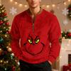 Mens Christmas Sweater Zip Up Sweatshirts Vintage Knit Graphic Sweatshirt Xmas Stand Collar Pullover