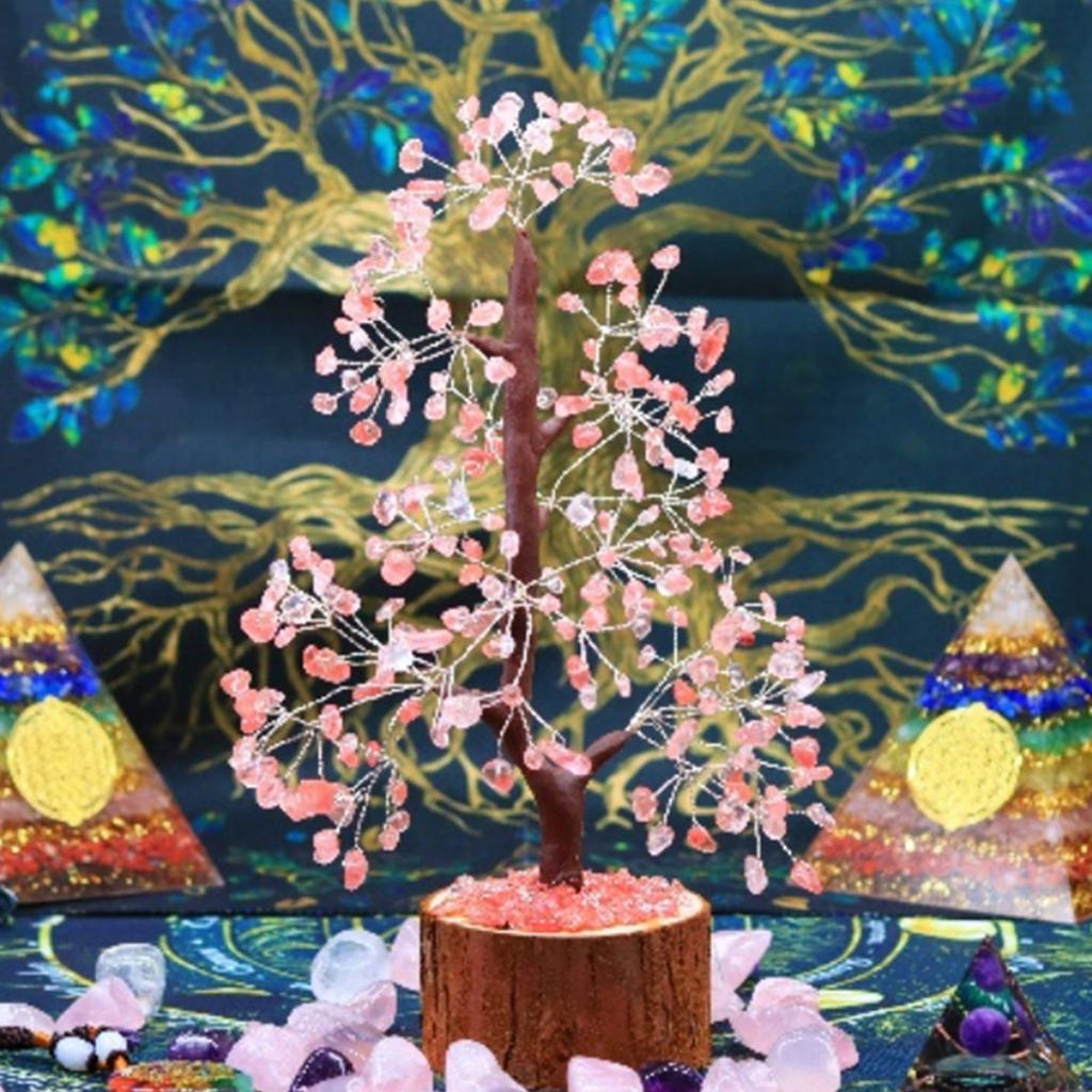 Stone Decor Natural Artificial Tree Crystal Tree for Positive Energy Meditation Accessories FengShui Decor 7 Chakra Tree of Life