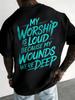 Men's "My Worship Is Loud" Christian Graphic T-Shirt, Casual Faith Quote Tee