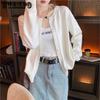 Women's Long Sleeved Knitted Sweater Jacket Women's Spring and Autumn Loose Sweater Cardigan Top