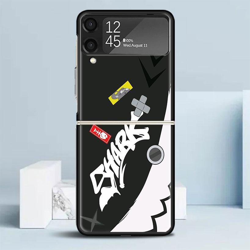 Zenless Zone Zero ZZZ Bangboo Black Cover for Samsung Galaxy Z Flip 7 6 5 4 3 5G Phone Case Flip7 Flip6 Flip5 Flip4 Flip3 Patter