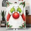 Weiche Flanell-Weihnachtsdecke mit Monster-Design, Grüne Ganzjahres-Leichtwurfdecke für Bett Sofa Dekoration, Feiertagsgeschenk