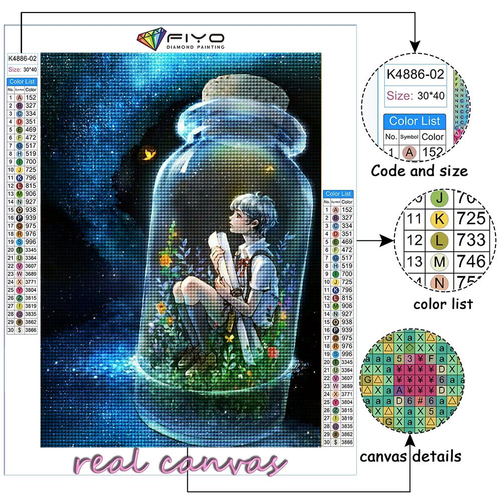 Cross Stitch Kit DIY Diamond Embroidery Girl In Hourglass Bottle Diamond Painting Home Decor