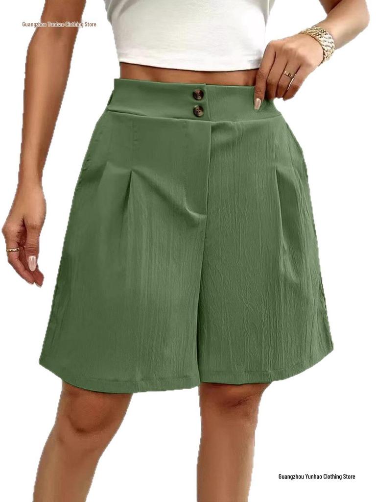 2026TK Summer Women's High-Waisted Loose Wide-Leg Shorts