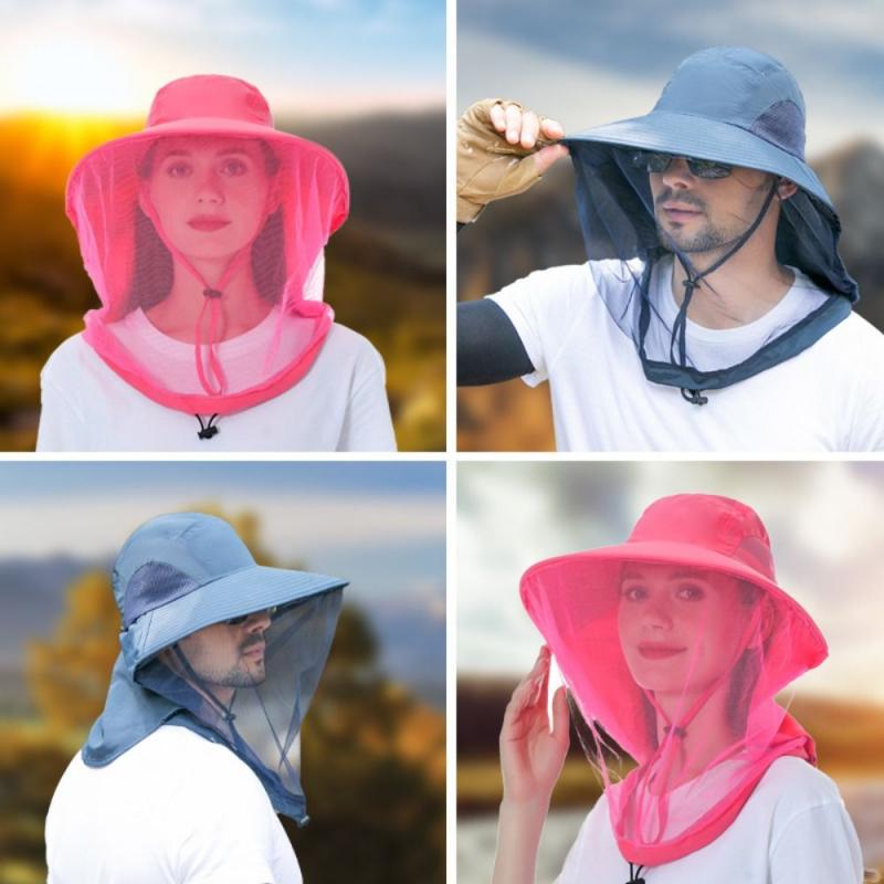 Fashion Unisex Foldable Mosquito Hat With Hidden Net Mesh Repellent Insect Bee Protection Casual Outdoor Sunscreen Fishing Cap