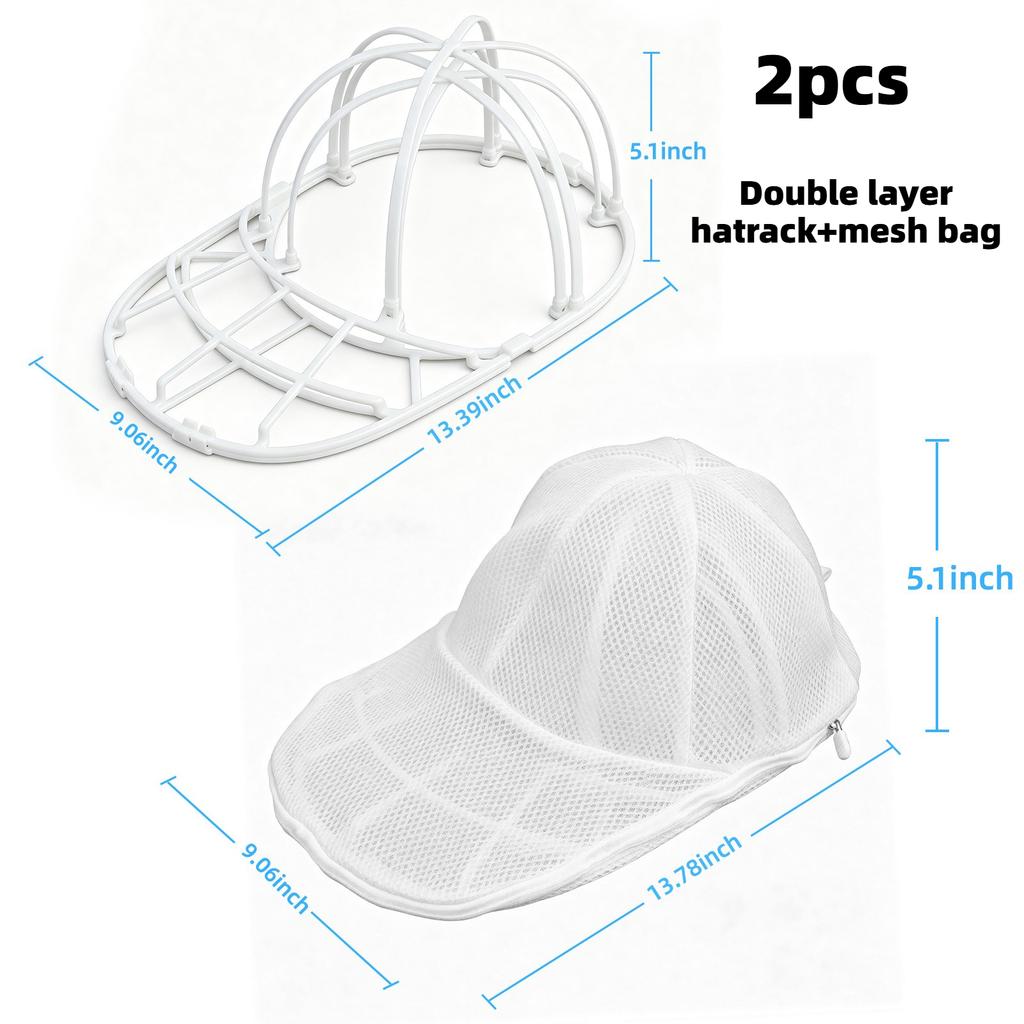 2pcs Double Detachable Baseball Cap Washing Frame,Anti-deformation Laundry Hat Protector,Reusable Cap Cleaning Support Rack