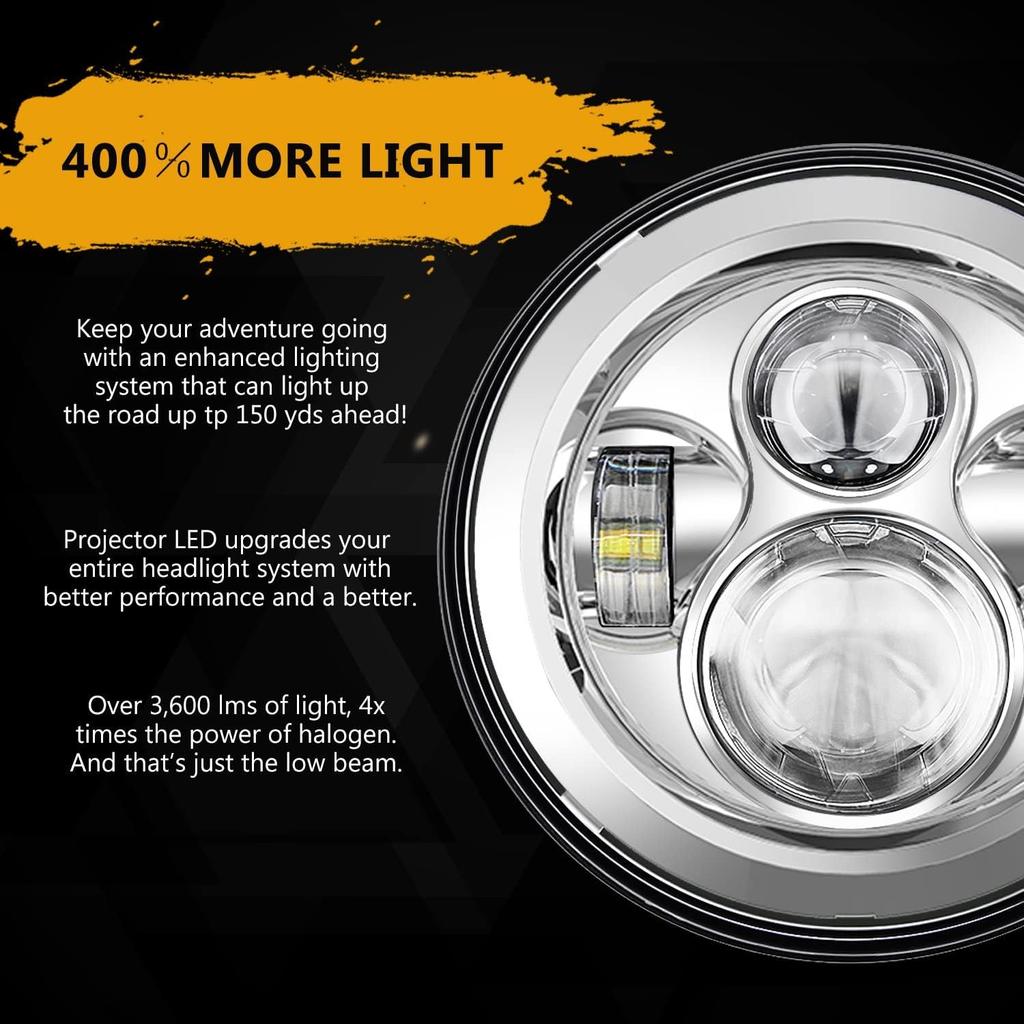 SUNPIE 7 inch Head light Compatible with H_arley Street Glide/Tri Glide, Compatible with Road King