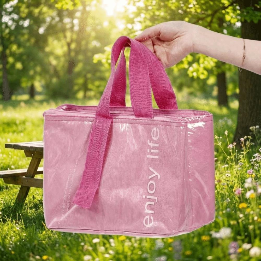 Waterproof Lunch Handbag Solid Color Lunch Box Bag Meal Accessories Thermal Picnic Bag  Picnic