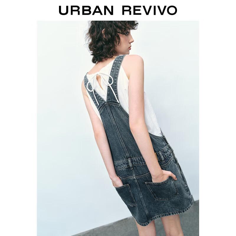 

Женский милый и шикарный джинсовый сарафан с эффектом стирки M