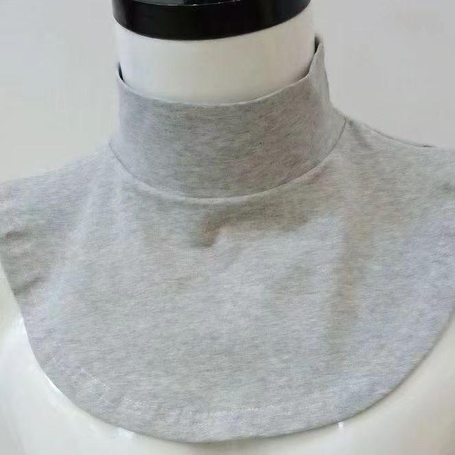 Korean Style Women's Cotton Turtleneck False Collar for Casual Layering - Autumn/Winter/Spring