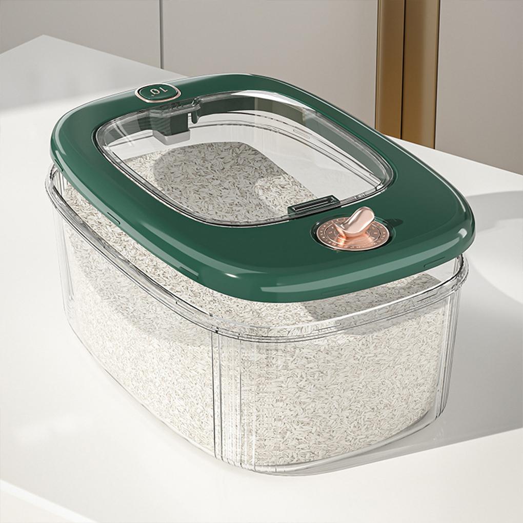 Cafe Moisture-proof Rice Bucket Transparent Visible Easy To Store Timed Fresh Rice Bucket Household