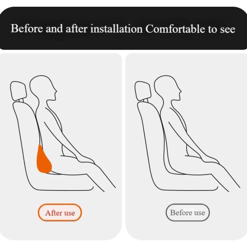 Car Seat Pillow Memory Foam Lumbar Support Breathable Back Protector Suitable for Office Chairs and Car Interior Accessories
