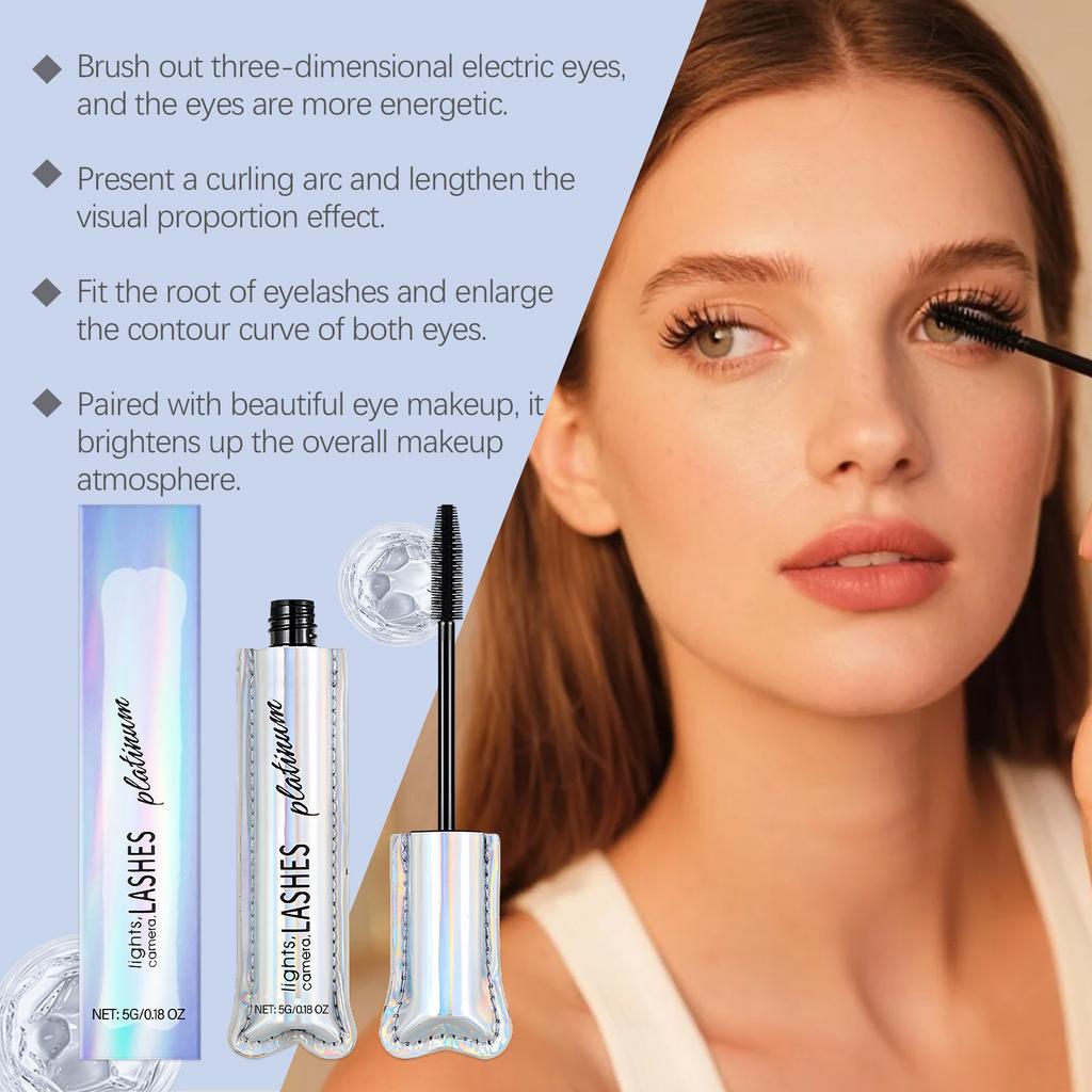 Black Mascara Gentle Natural Long-lasting Curl Smudge-proof Daily Eye Makeup Lightweight Portable