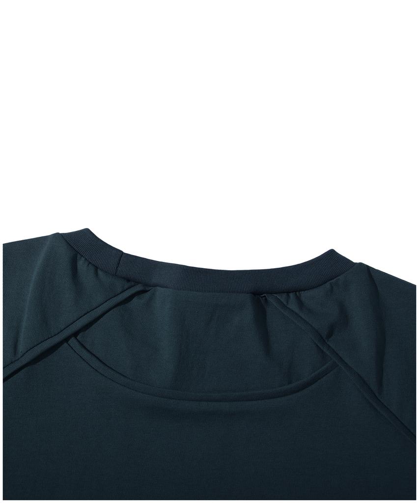 ATTENTIONROW 22Ss07At028 Shoulder Piping Regular Oversized Short Sleeve (Blue Green)