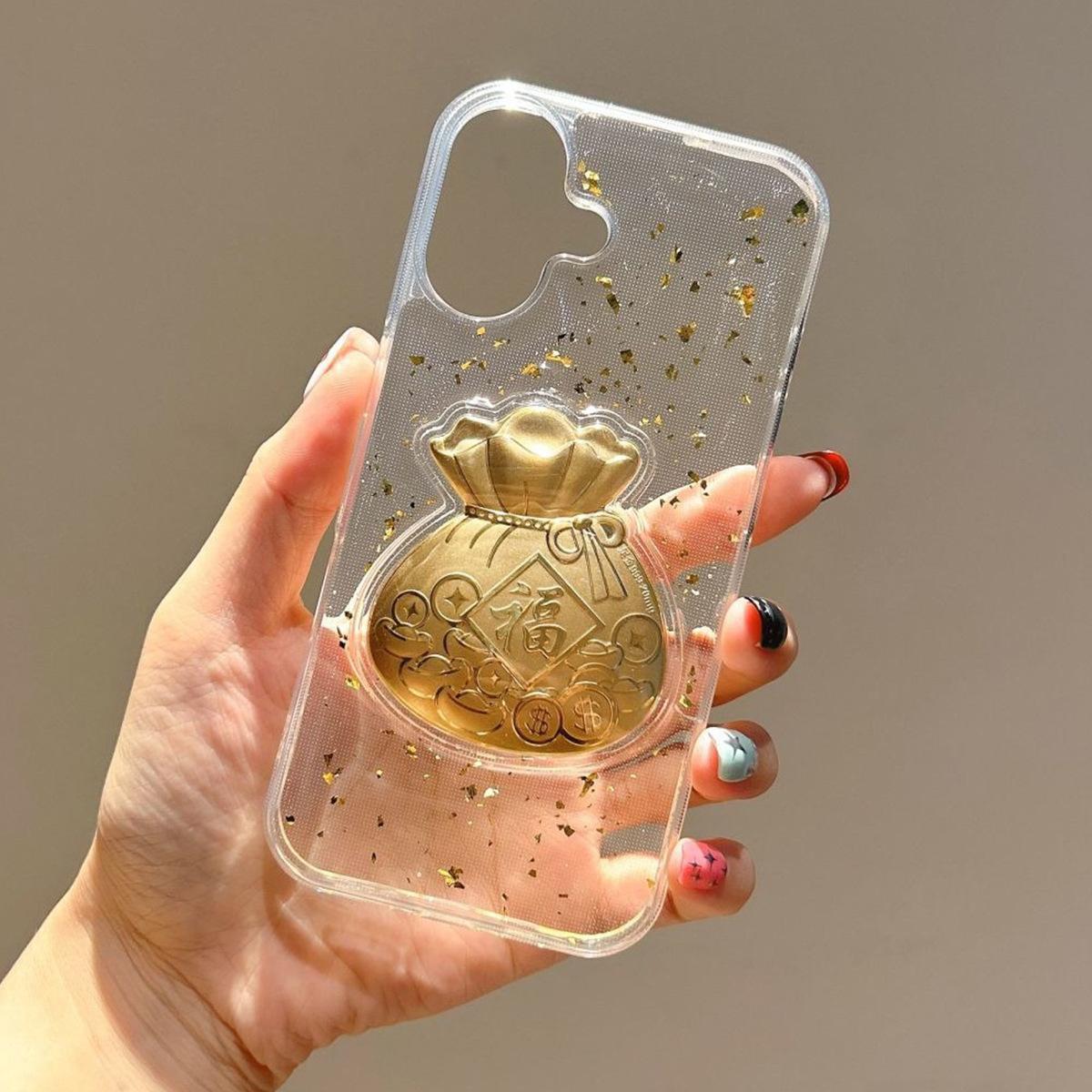 

Three-dimensional Glue Phone Case Lucky Bag for Apple 17PROMAX New Couple Japanese and Korean Glue Hard Shell Cute Style For iPhone 17 Pro Max