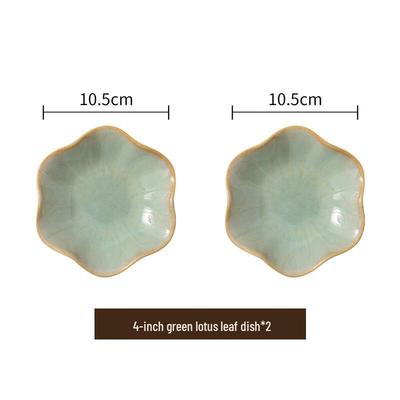 Xidian Ceramic Lotus Leaf Snack & Dinner Plate