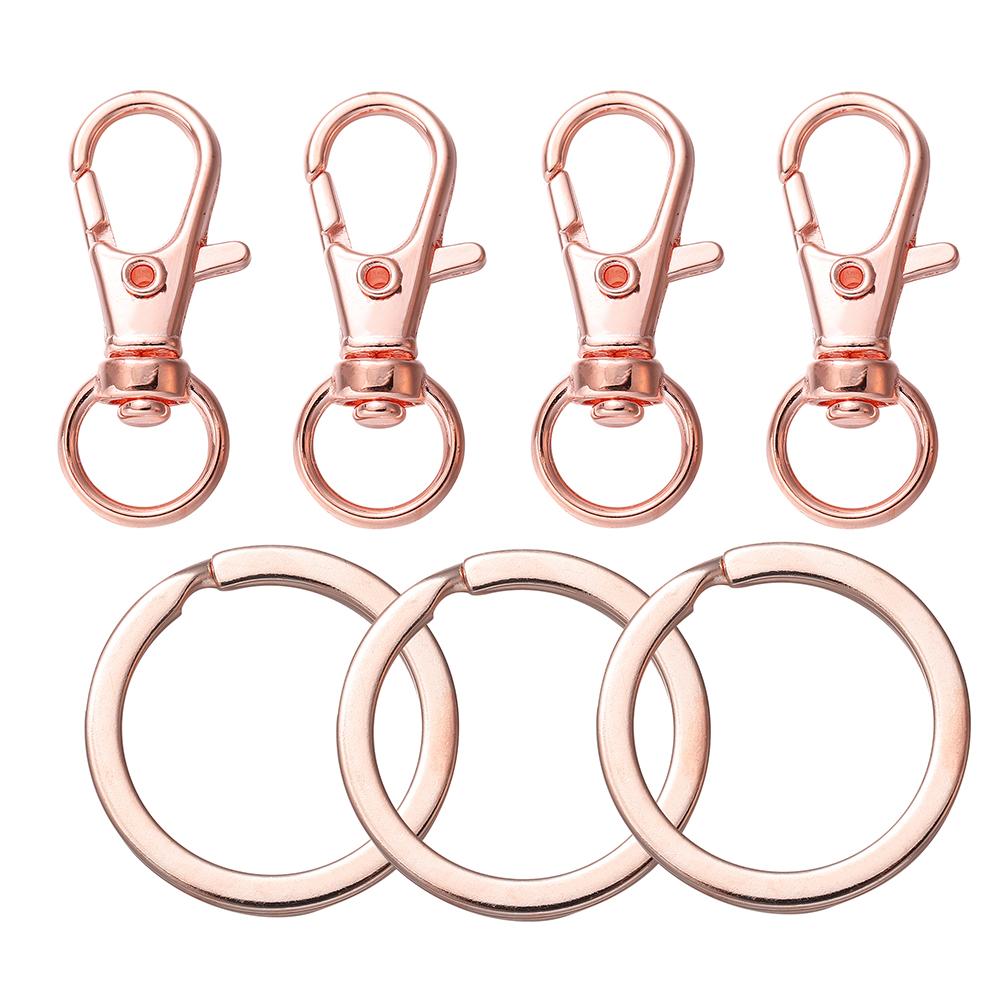 20Pcs Split Key Ring Swivel Lobster Clasp With Key Ring Connectors For Bag Belt Dog Chains DIY Jewelry Making Accessories