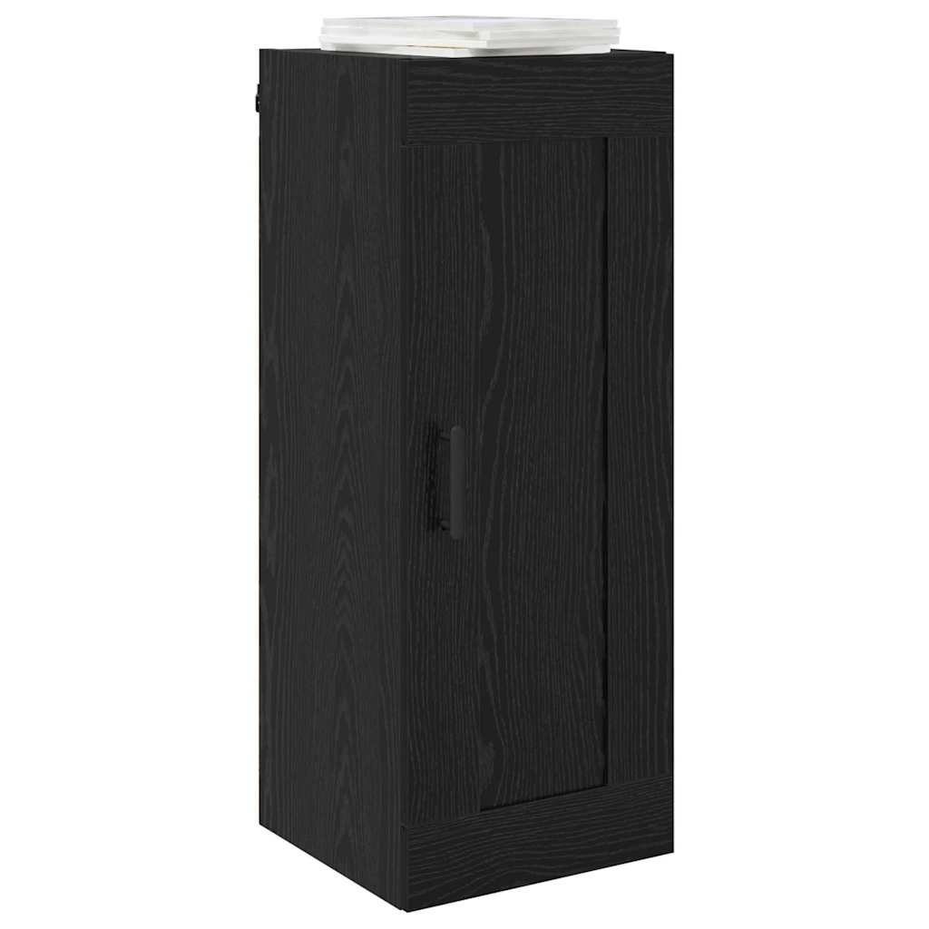 Wall Mounted Cabinet Black Oak Effect 34.5 x 34 x 90 cm