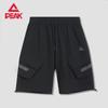Peak Sports Shorts Men's 2025 Summer Woven Pants Loose Casual Black Shorts Beach Men's Pants