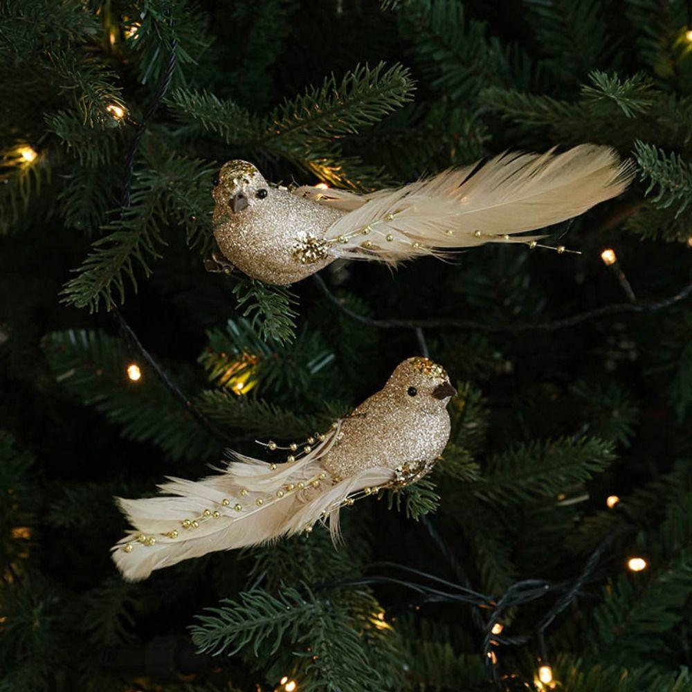 Colorful Foam Christmas Birds Ornament Artificial Simulated Christmas Tree Decoration Handmade Birds Decorative Props Christmas