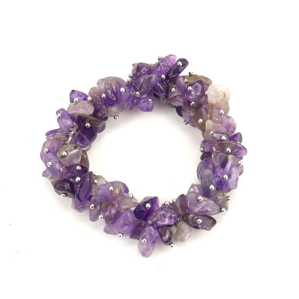 Creative Multi-Color Handmade Curved Needle Natural Irregular Crystal Gravel Elastic Bracelet Bracelet B93
