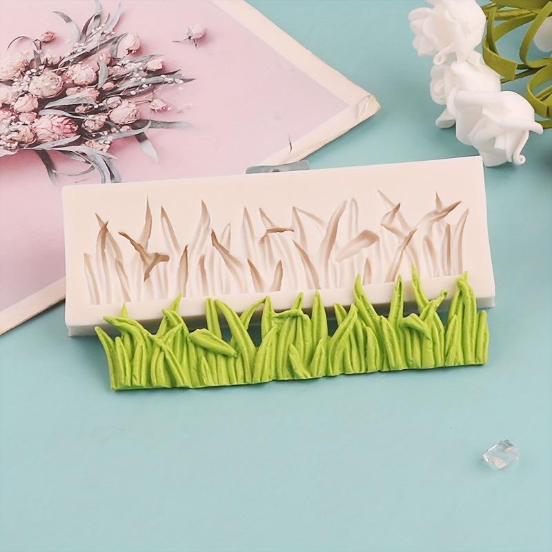 1pc Silicone Grass Mold for Cakes and Chocolates - Rectangular Shape, Plant Theme, Perfect for Wedding Decorations