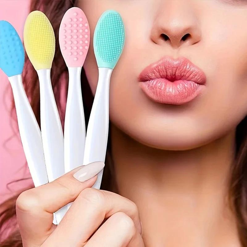 Beauty Skin Care Wash Face Double Sided  Silicone Brush Cleansing Brush Exfoliating Nose Clean Blackhead Removal Brushes Tools