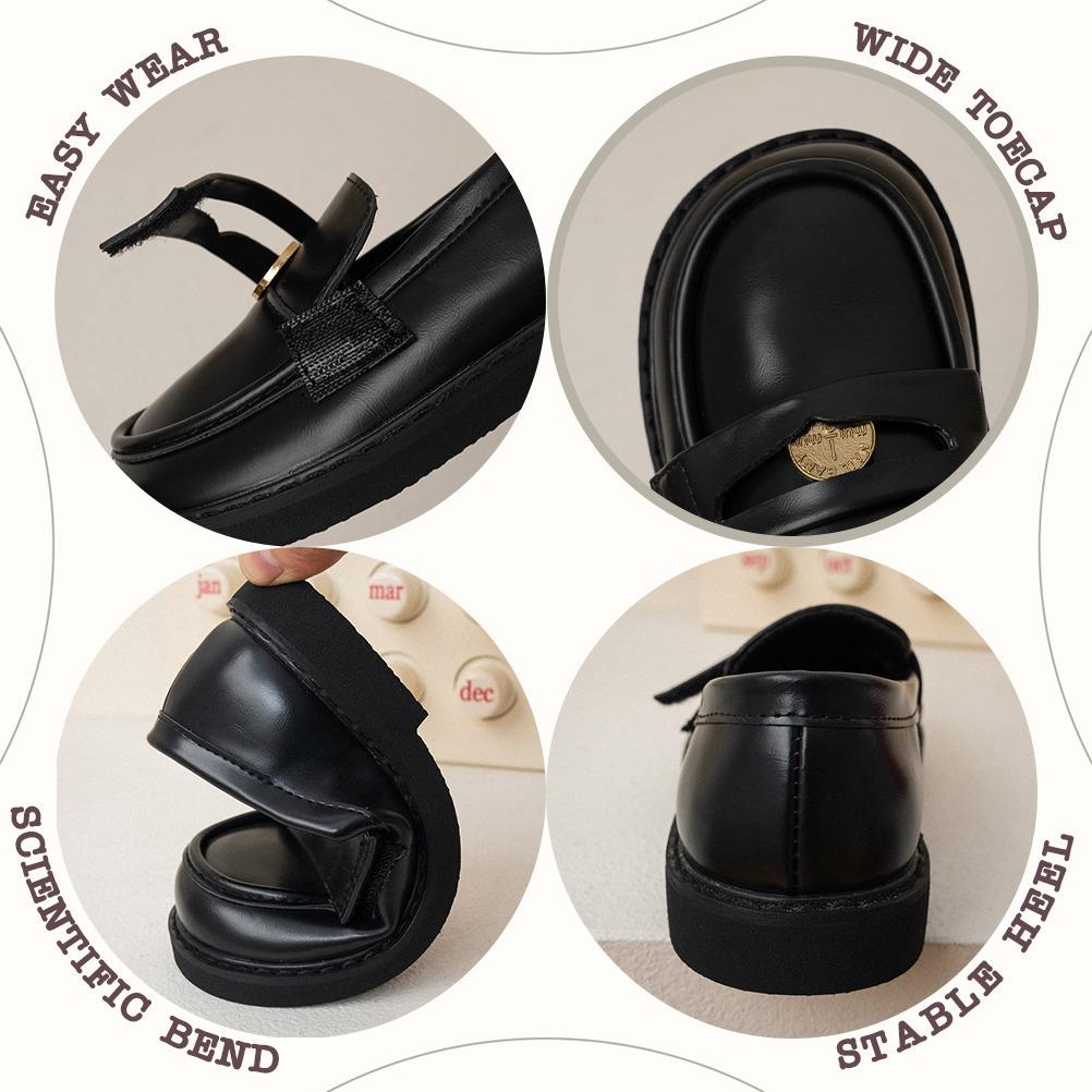 Mokasyny dziecięce Wiosna i Jesień Buty do występów dla dziewcząt Retro Styl Kolegialny Skórzane buty