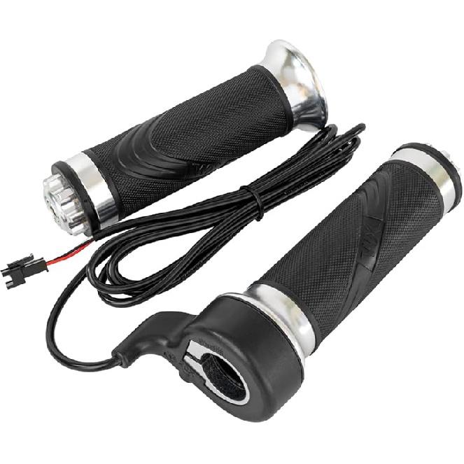Electric Twist Throttle Grips, Electric Scooter Three Speed Throttle Handlebar, LED Battery Voltage Display Electric Bike Throttle Accelerator