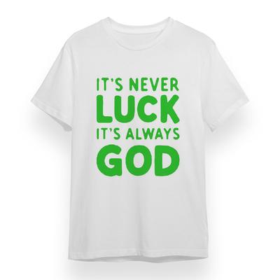 Women's T-shirt With God Over Luck Scripture Graphic Unisex Cotton Plus Size Tee