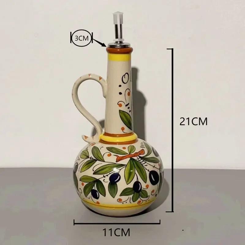 

Ceramic Olive Oil & Vinegar Dispenser Bottle, Eco-Friendly Leak-Proof Seasoning Container for Kitchen Cooking Utensils