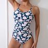 Blumen Badeanzug Damen Einteiler Sexy Vintage Bademode Weiblich Rückenfrei Strandbekleidung Badegäste Baden Schwimmen Badeanzug