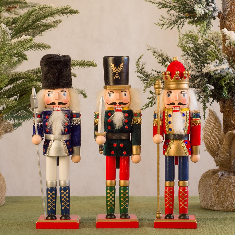 New Creative 30cm Wooden Nutcracker Puppet Soldier Ornament High Quality Christmas Decoration Home Furnishings