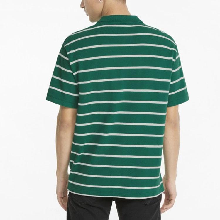 Puma X Ami Collaboration SS22 Heart Logo Contrast Stripe Short Sleeve Polo Shirt Men Tops Light-Green 534067-96