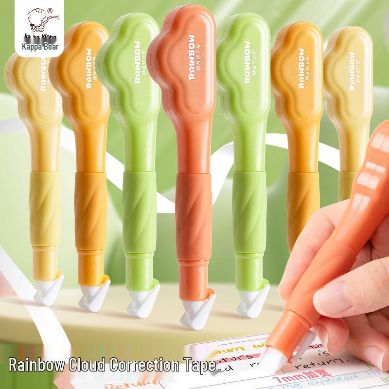 Pen-Style High-Capacity Correction Tape with Push-Button Design, Silent Operation, for Students